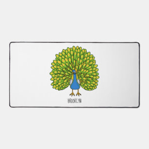 Fun bright bright peacock bird Illustration Schreibtischunterlage