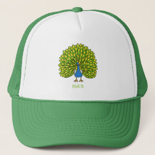 Fun bright bright peacock bird Illustration Truckerkappe