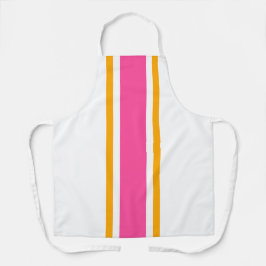 Fun Bright Candy Pink Yellow White Racing Streifen Schürze