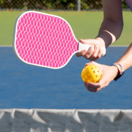 Fun Bright Chic Tropical Pink White Waves Muster Pickleball Schläger