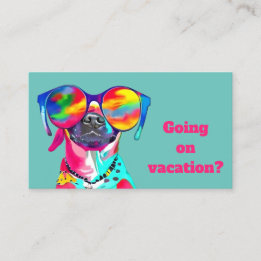 Fun Bright farbenfroher Hund Custom Pet Sitter Visitenkarte