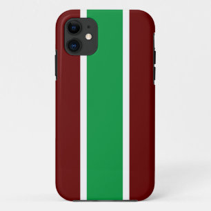 Fun Bright Green Dunkel Red White Stripes vertikal Case-Mate iPhone Hülle