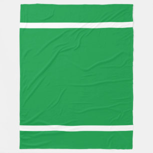 Fun Bright Kelly Green White Sporty Edge Streifen Fleecedecke