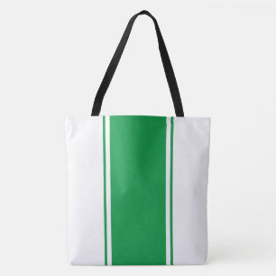 Fun Bright Kelly Green White Sporty Racing Streife