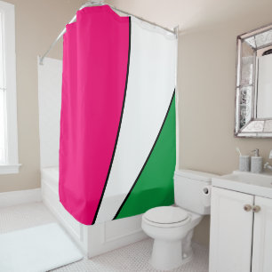 Fun Bright Magenta Pink Kelly Green White Sails Duschvorhang