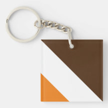 Fun Bright Orange White Cocoa Brown 70er Streifen