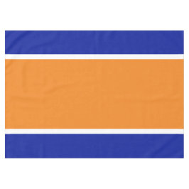 Fun Bright Orange White Royal Navy Blue Streifen Tischdecke