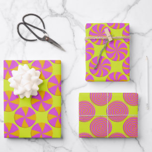 Fun Bright Peppermint Wirbel Maximalistischer Weih Geschenkpapier Set