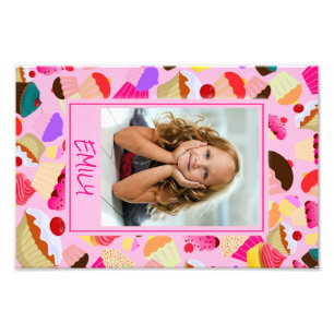 Fun Bright Pink Cupcake - Benutzerdefiniertes Foto