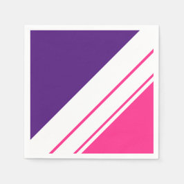 Fun Bright Pink Royal Lila weiße Streifen N Serviette