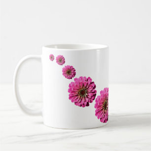 Fun Bright Pink Zinnia Blume Kunst Kaffeetasse