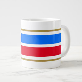 Fun Bright Red White Nautical Blue Racing Streifen Jumbo-Tasse