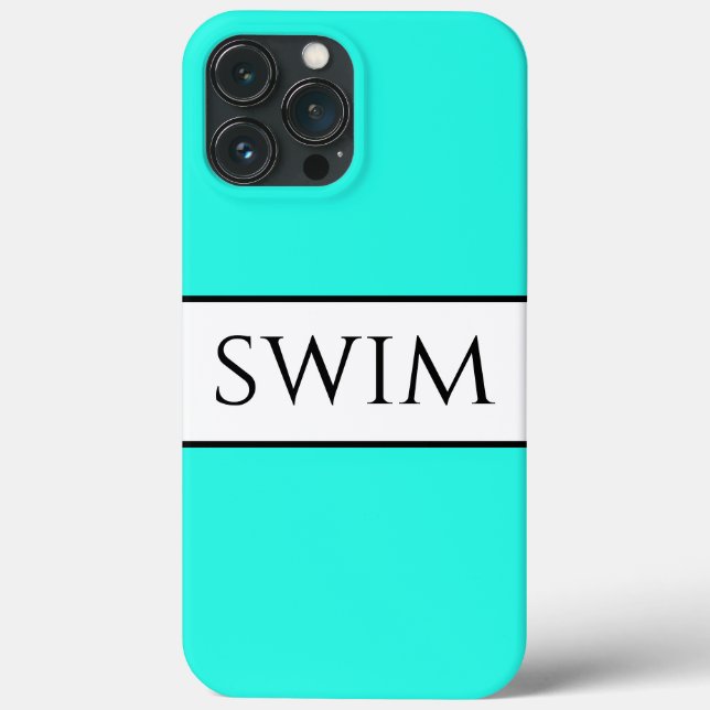 Fun Bright Retro Aqua Minze Weiße Streifen Schwimm Case-Mate iPhone Hülle (Rückseite)