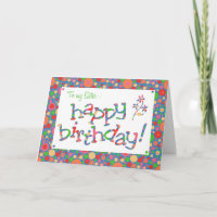 Fun Bright Spots Muster auf Blue Sister Birthday