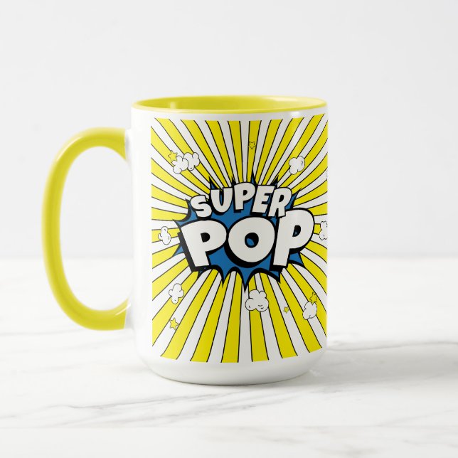 Fun Bright Sunshine SUPER POP! Comic Book Pop Art  Tasse (Links)