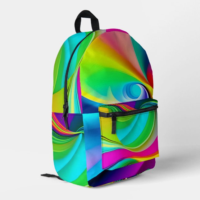 Fun Bright Wirbel Bedruckter Rucksack (Rückseitige Ecke links)