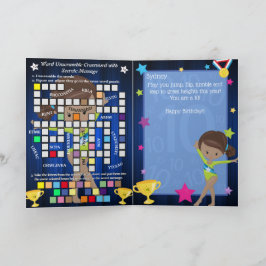 Fun Brown Girls Gymnastik Geheimnachricht Geburtst Karte