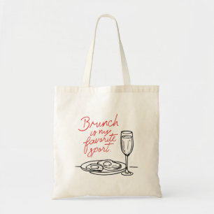 Fun Brunch Lovers Trendy Breakfast Doodle Zitat Tragetasche