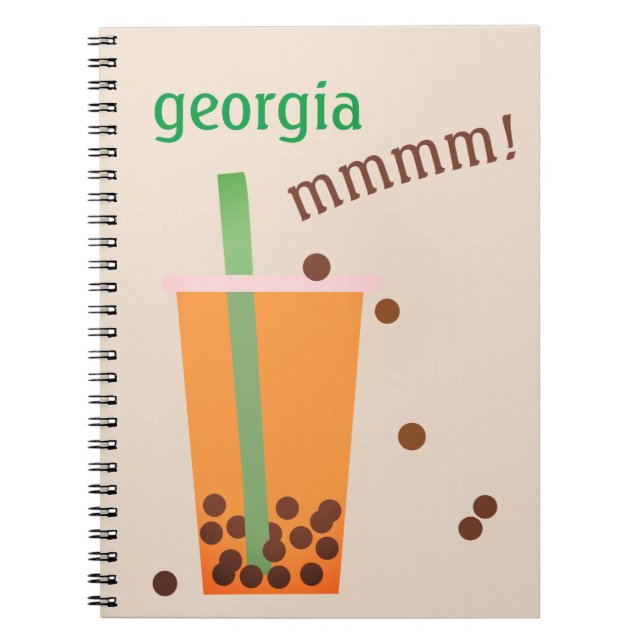 Fun Bubble Tee/Boba Tee Individuelle Name Notebook Notizblock (Vorderseite)
