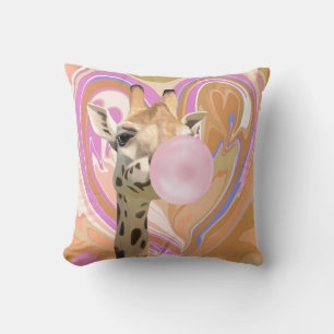 Fun Bubblegum blasen Giraffe Liquid Swirl Orange Kissen