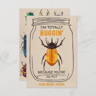 Fun Bug Valentinstag Card Beatle Dankeskarte