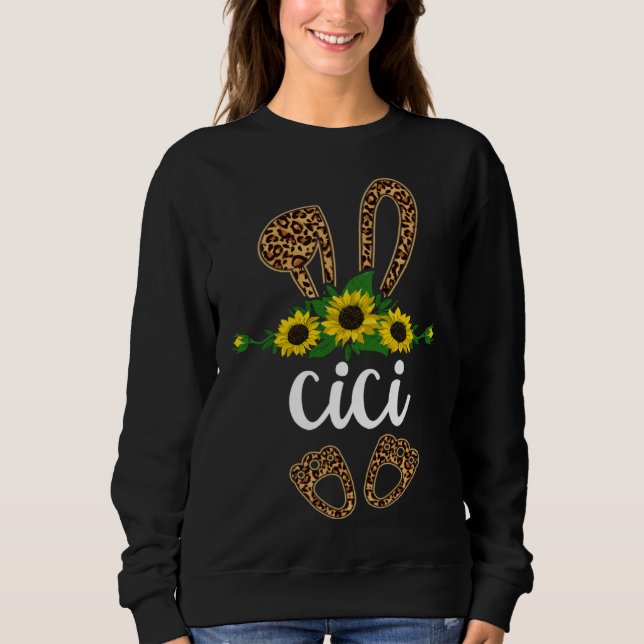 Fun Bunny Cici Sunflower Shirt, Easter Day Bunny G Sweatshirt (Vorderseite)
