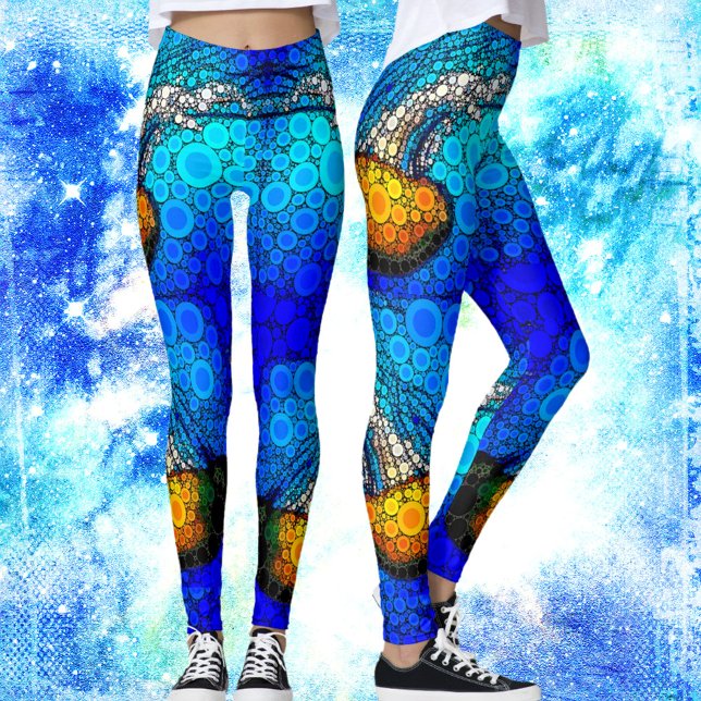 Fun bunt meer Qualle chic Foto Kreis Kunst Leggings (Von Creator hochgeladen)