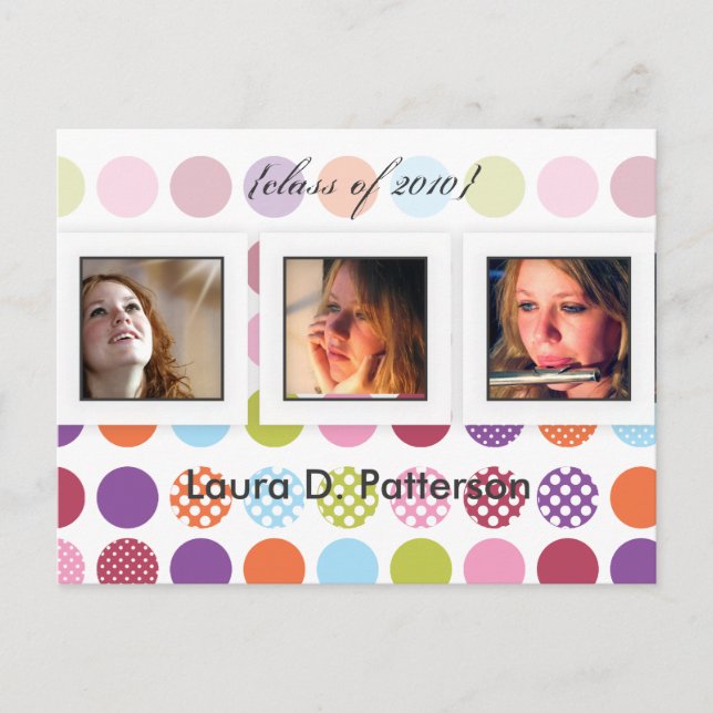 Fun+bunt Polka Punkte, DIY Fotos Postkarten (Vorderseite)