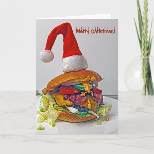 Fun Burger liebt Weihnachtskarte! Feiertagskarte (Vorderseite)