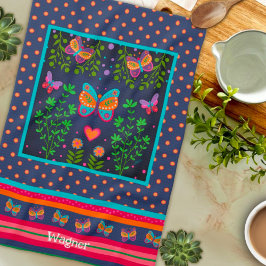 Fun Butterfly Chic Floral Stilvoller Individuelle Geschirrtuch