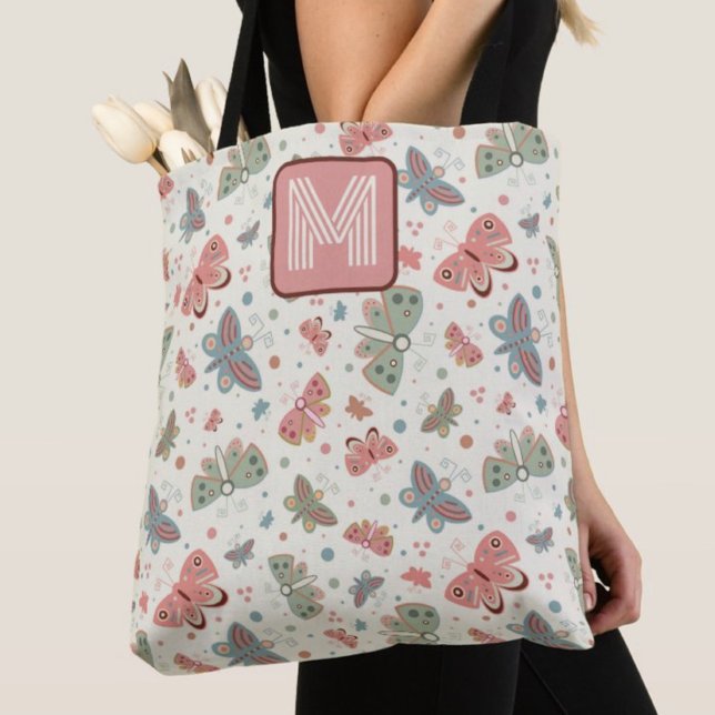 Fun Butterfly Initial Monogram Inspirivity Tasche (Von Creator hochgeladen)