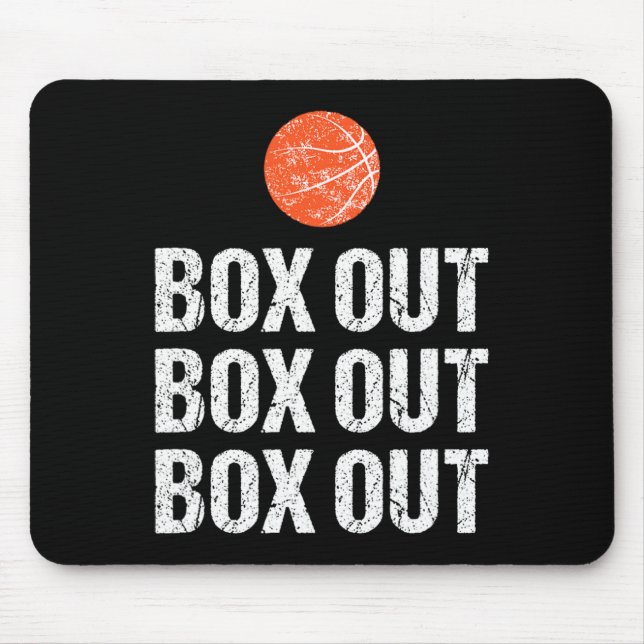Fun Bysketbyll Coach Box Out Quote Grunge Grafik Mousepad (Vorne)