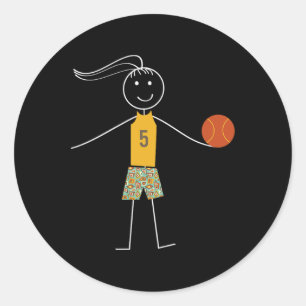 Fun Bysketbyll Girls Bysketbyll Player Runder Aufkleber