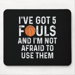 Fun Bysketbyll Player Hoops 5 Fouls Mousepad