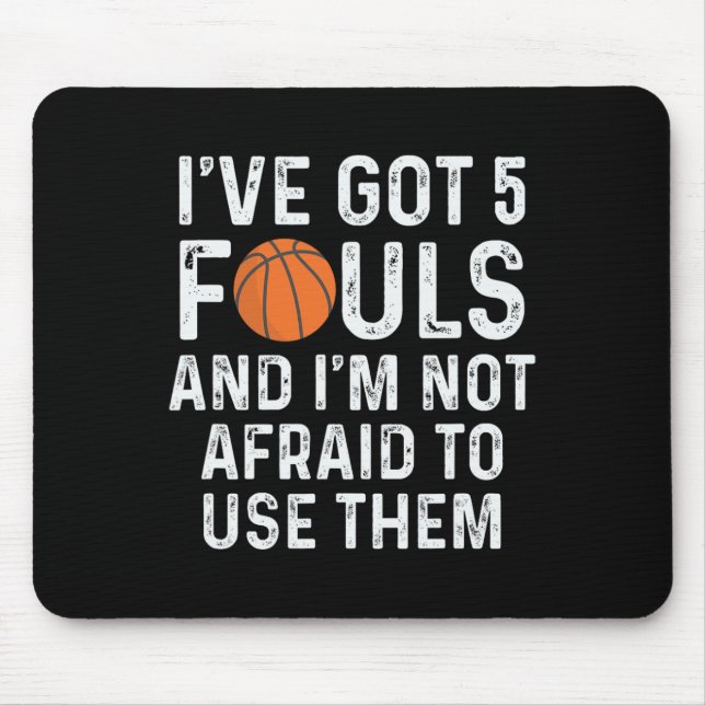 Fun Bysketbyll Player Hoops 5 Fouls Mousepad (Vorne)