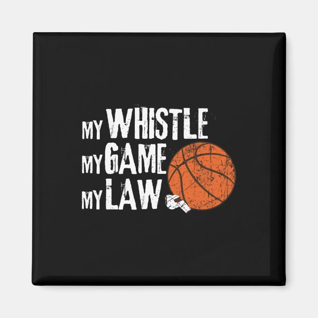 Fun Bysketbyll Ref Hoops - Bysketbyll Referent 1 Magnet (Vorne)