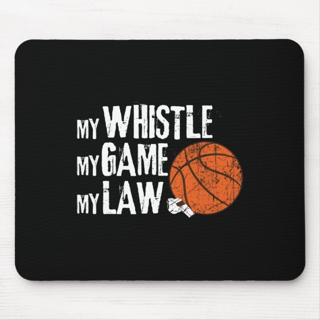 Fun Bysketbyll Ref Hoops - Bysketbyll Referent 1 Mousepad (Vorne)