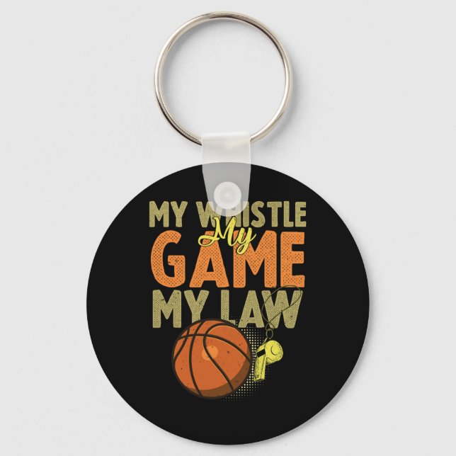 Fun Bysketbyll Referenzen Geschenk I Hoops Ref 1 Schlüsselanhänger (Vorderseite)