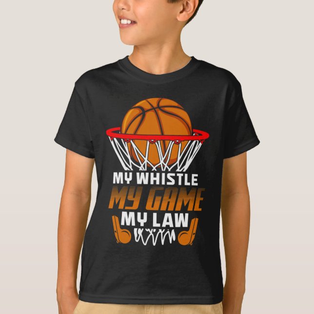 Fun Bysketbyll Referenzen Geschenk I Hoops Ref T-Shirt (Vorderseite)