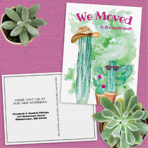 Fun Cactus we moved South West Announcement Postkarte
