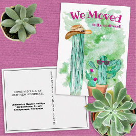 Fun Cactus we moved South West Announcement Postkarte