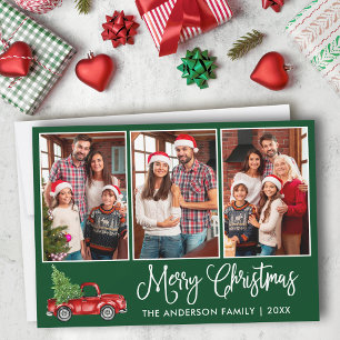 Fun Calligrafie 3 Foto Grüner Weihnachtsfahrer Feiertagskarte