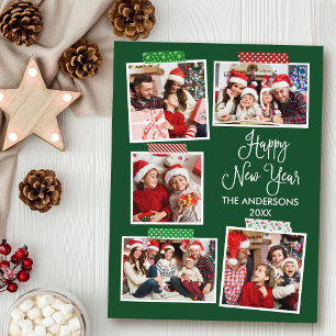 Fun Calligrafie Happy New Year Craft Tape Green Postkarte