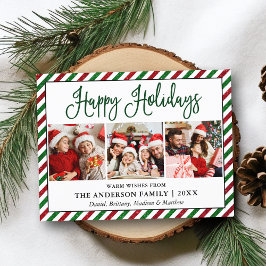 Fun Calligrafy 3 Foto Holiday Glitzer Streifen Postkarte