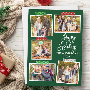 Fun Calligraphy Happy Holidays Craft Tape Grün Feiertagskarte