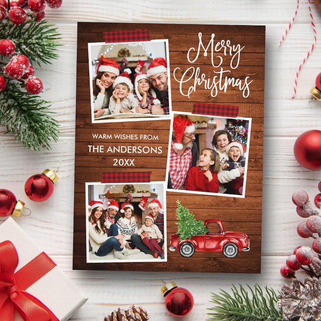 Fun Calligraphy Kariert Craft Tape Truck Postkarte (Customize to change your personalized text size or text style.)