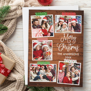 Fun Calligraphy Wood Frohe Weihnachtskunst Tape Feiertagskarte