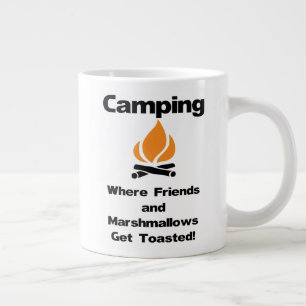 Fun Camping Sprichwort mit Marshmallows und Freund Jumbo-Tasse