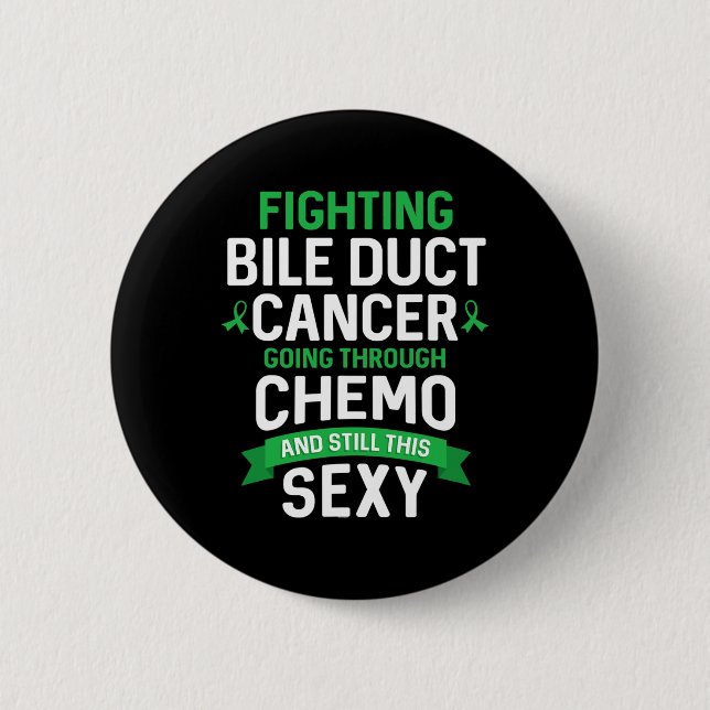 Fun Cancer Fighter Bile Duct Cancer Patient Chemo Button (Vorderseite)