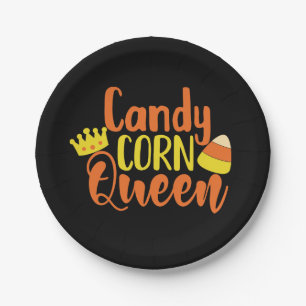 Fun Candy Corn Queen Halloween, Party Pappteller